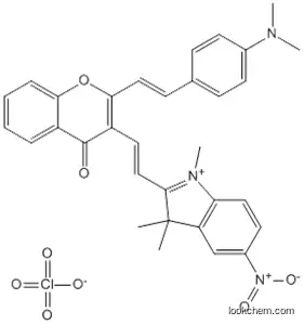 Molecular Structure of 144280-08-0 (3H-Indolium,2-[2-[2-[2-[4-(dimethylamino)phenyl]ethenyl]-4-oxo-4H-1-benzopyran-3-yl]ethenyl]-1,3,3-trimethyl-5-nitro-, perchlorate)